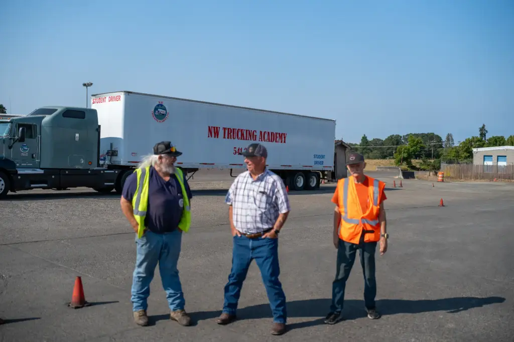 NW Trucking Academy instructors on the training yard