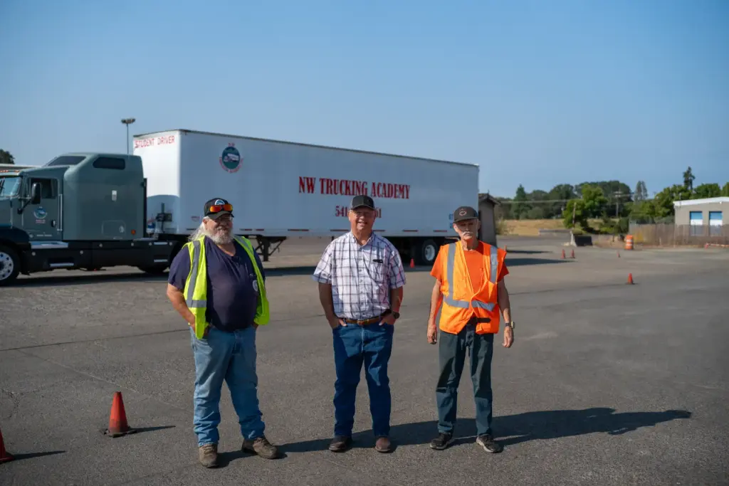 NW Trucking Academy instructors on the training yard