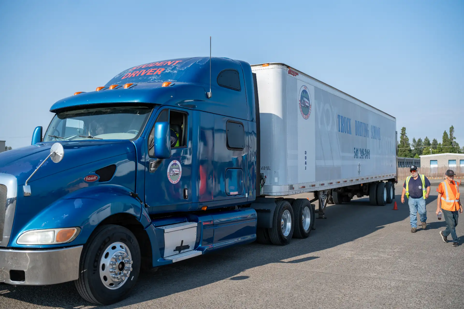 NW Trucking Academy training truck on the yard